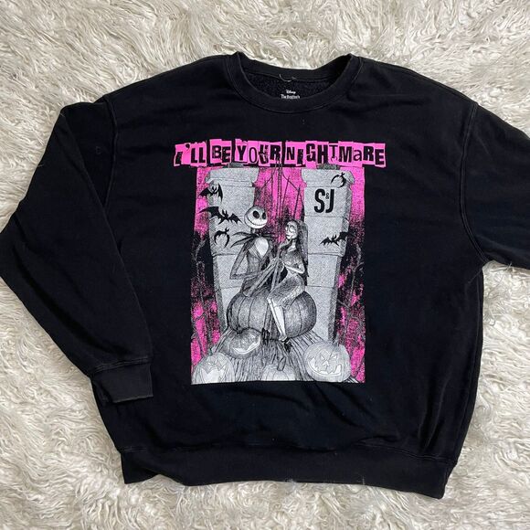 Disney Womens Gray Jack Skellington Nightmare Before Christmas Sweatshirt XXL - Picture 1 of 3